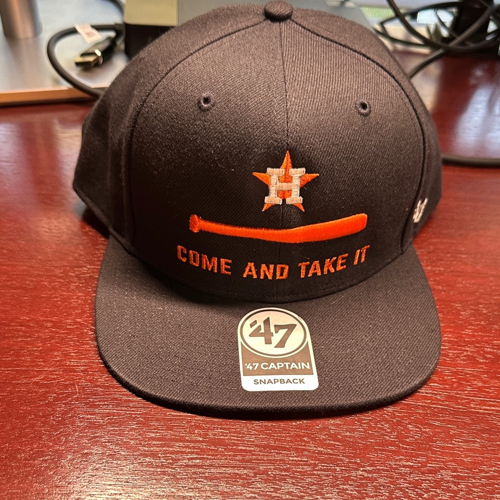 Astros “Come and Take It” Black and Orange Snapback Hat